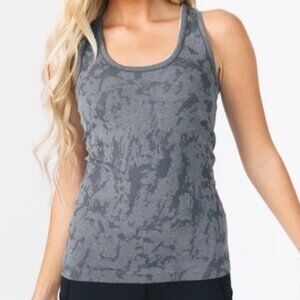 Zyia Active Gray Splash Seamless Racerback Workout Tank Top Women's Size Medium